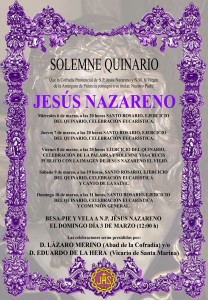 Cartel Quinario a N.P. Jesús Nazareno 2013.